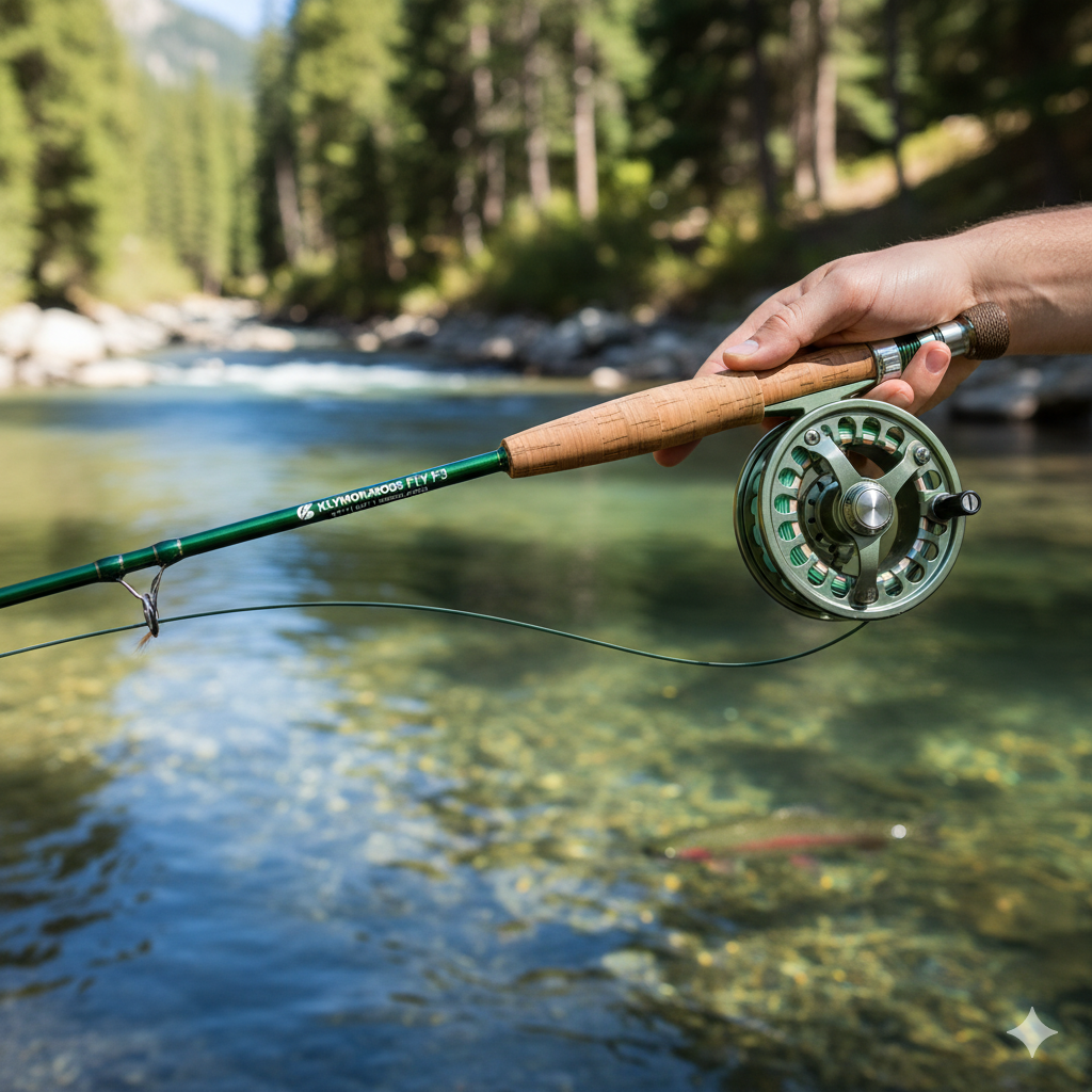 KlymoraRods Fly F3 - Elegant fly fishing rod for rivers and streams with smooth action